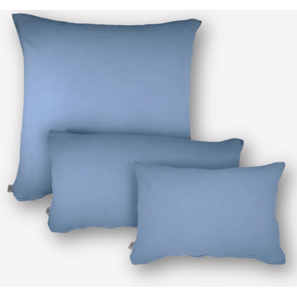 Musselin Bettwäsche Kissenbezug in Blau von hutch&putch Größe 80x80 cm