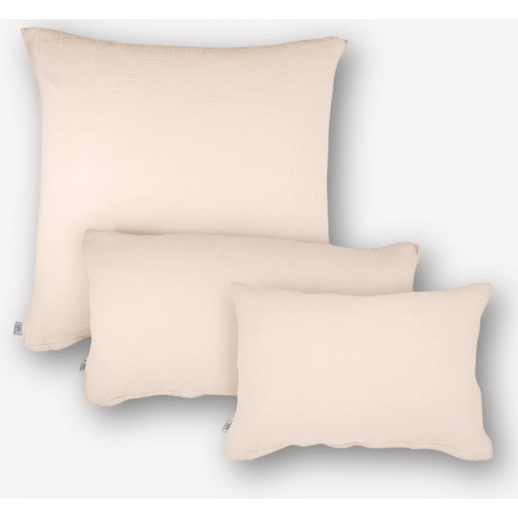 Musselin Bettwäsche Kissenbezug in Creme von hutch&putch Größe 80x80 cm