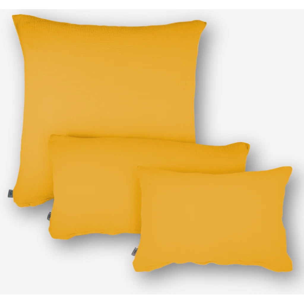 Musselin Bettwäsche Kissenbezug in Goldgelb Gelb von hutch&putch Größe 80x80 cm
