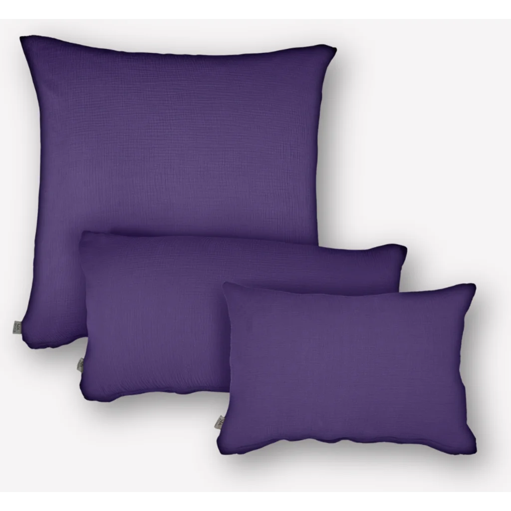 Musselin Bettwäsche Kissenbezug in Pflaume Lila von hutch&putch Größe 80x80 cm
