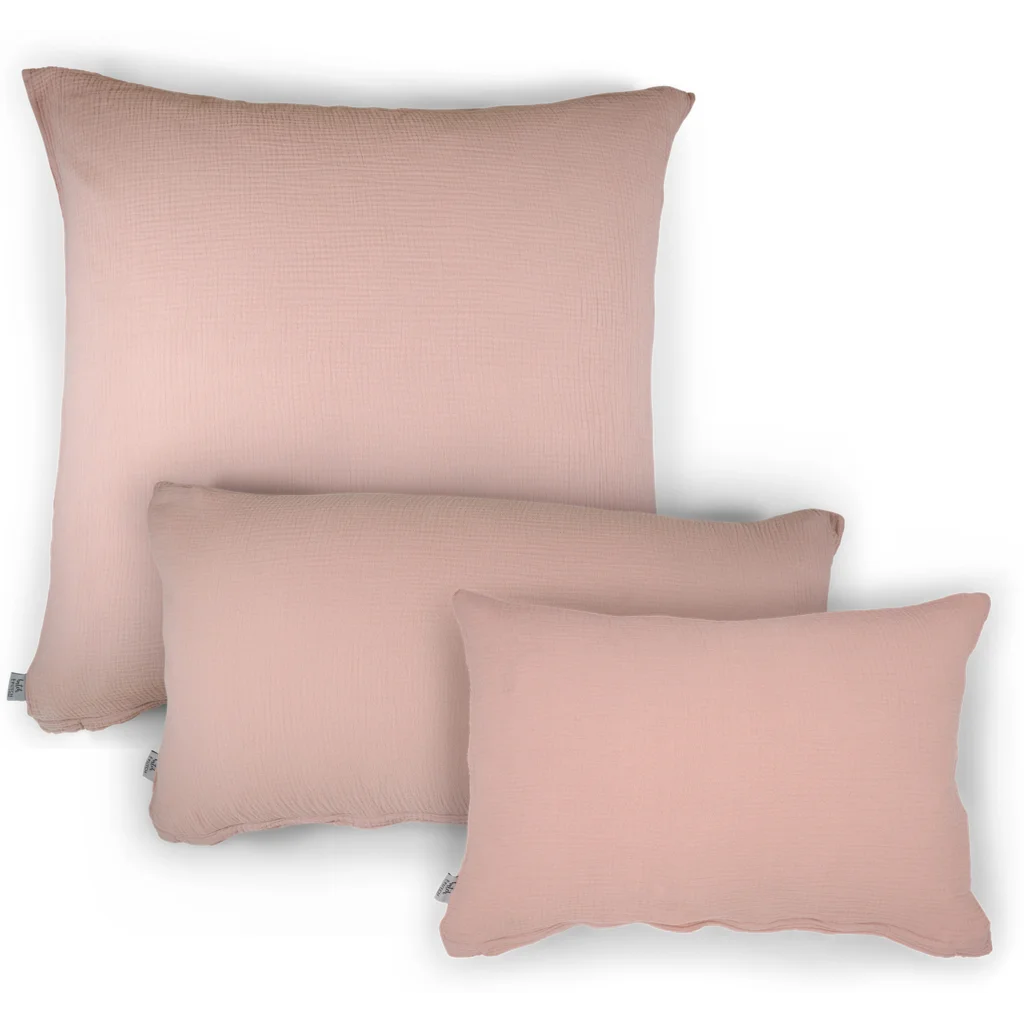 Musselin Bettwäsche Kissenbezug in Rosa von hutch&putch Größe 80x80 cm