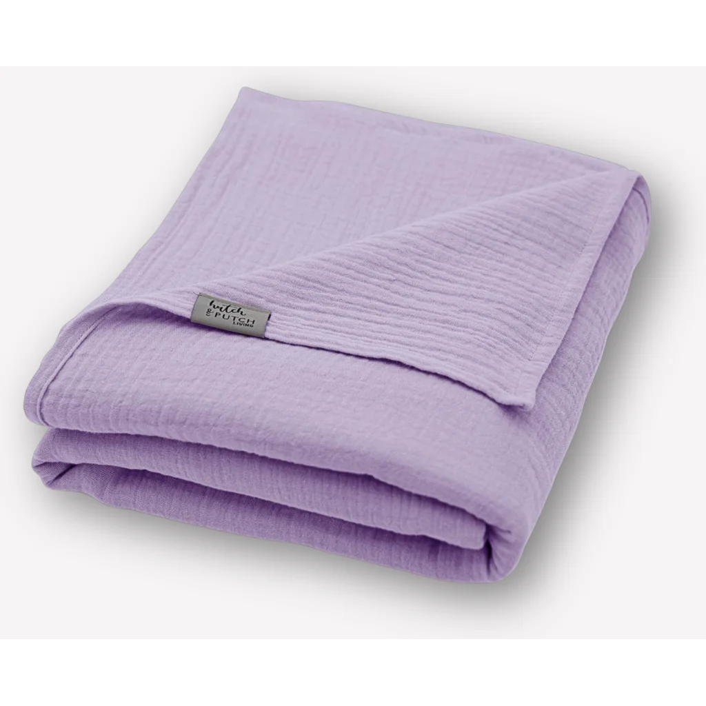 Musselin Decke in Flieder Lila von hutch&putch Größe 135x220 cm