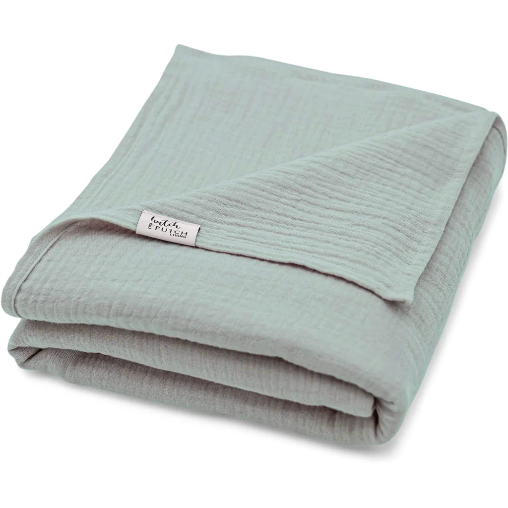 Musselin Decke in Mint von hutch&putch Größe 135x220 cm