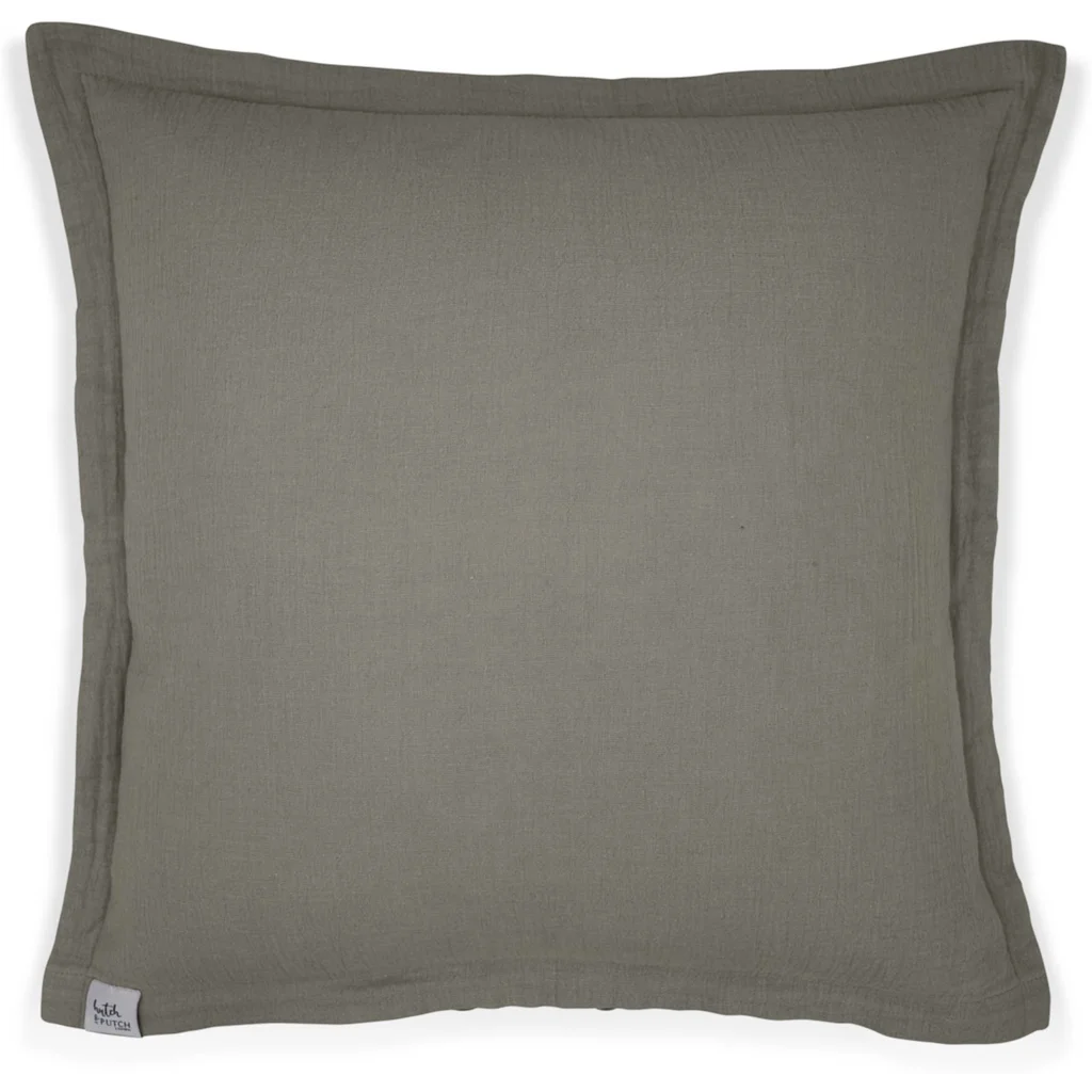 Musselin Kissenhülle in Anthrazit Grau von hutch&putch Größe 50x50 cm