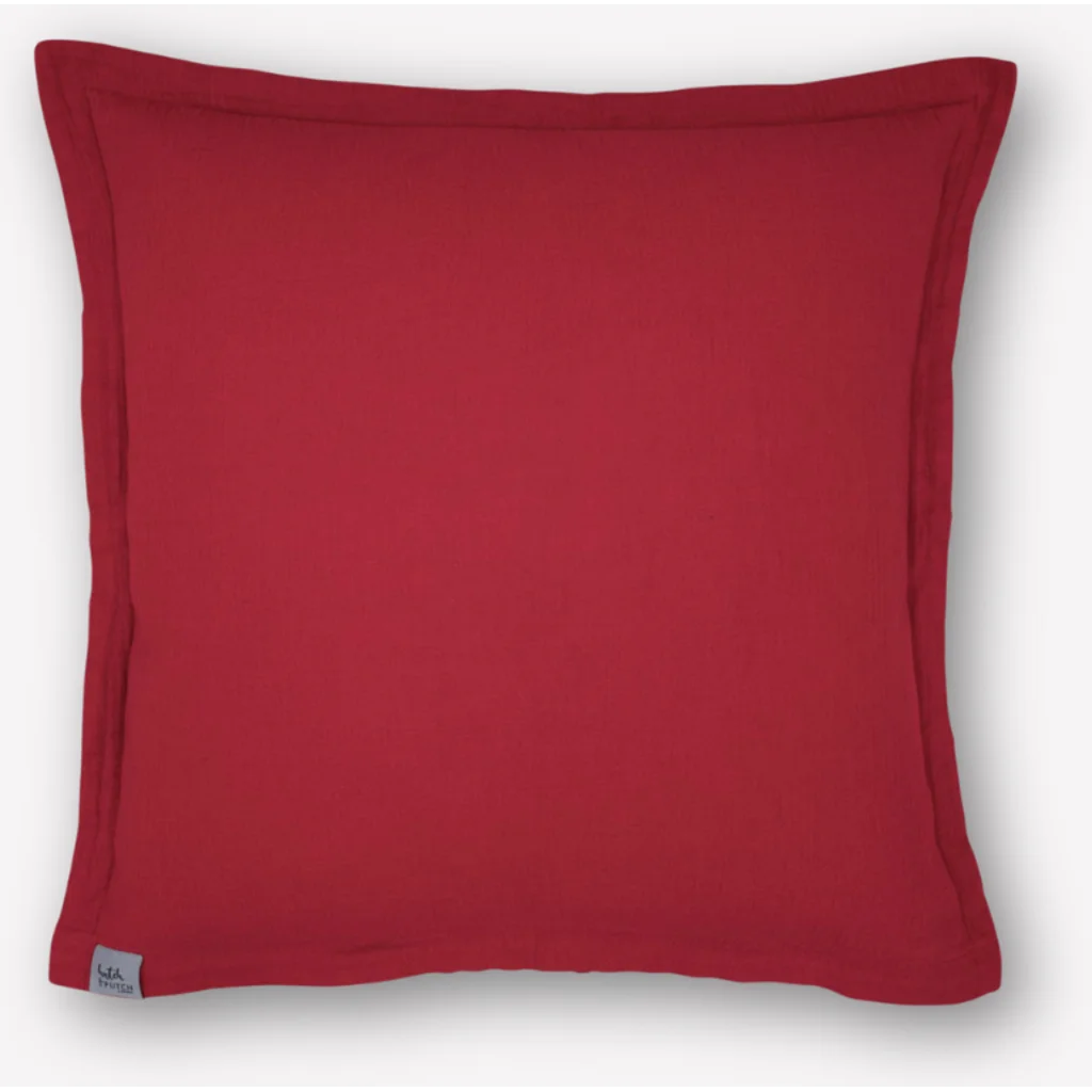 Musselin Kissenhülle in Cranberry Rot von hutch&putch Größe 50x50 cm