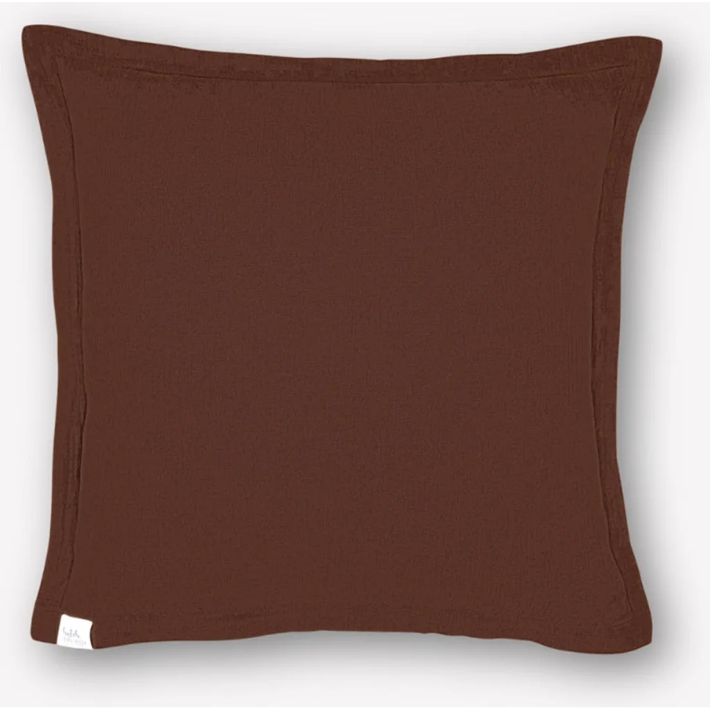Musselin Kissenhülle in Schokolade Braun von hutch&putch Größe 50x50 cm