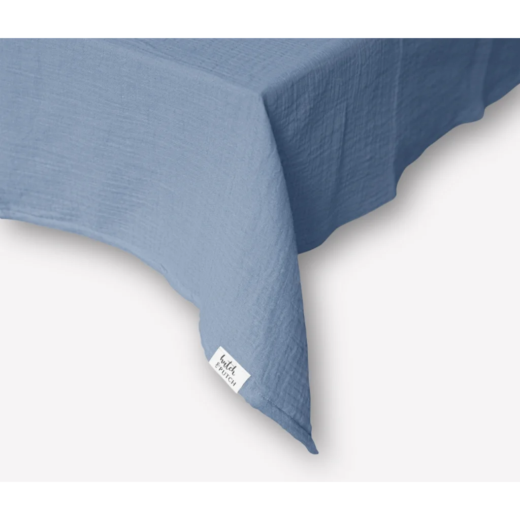 Musselin Tischdecke in Blau von hutch&putch Größe 135x135 cm