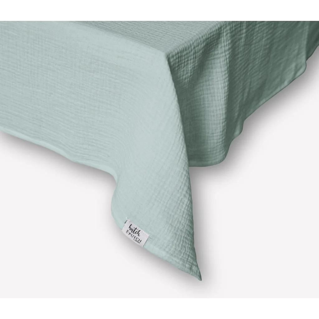 Musselin Tischdecke in Mint Grün von hutch&putch Größe 135x220 cm