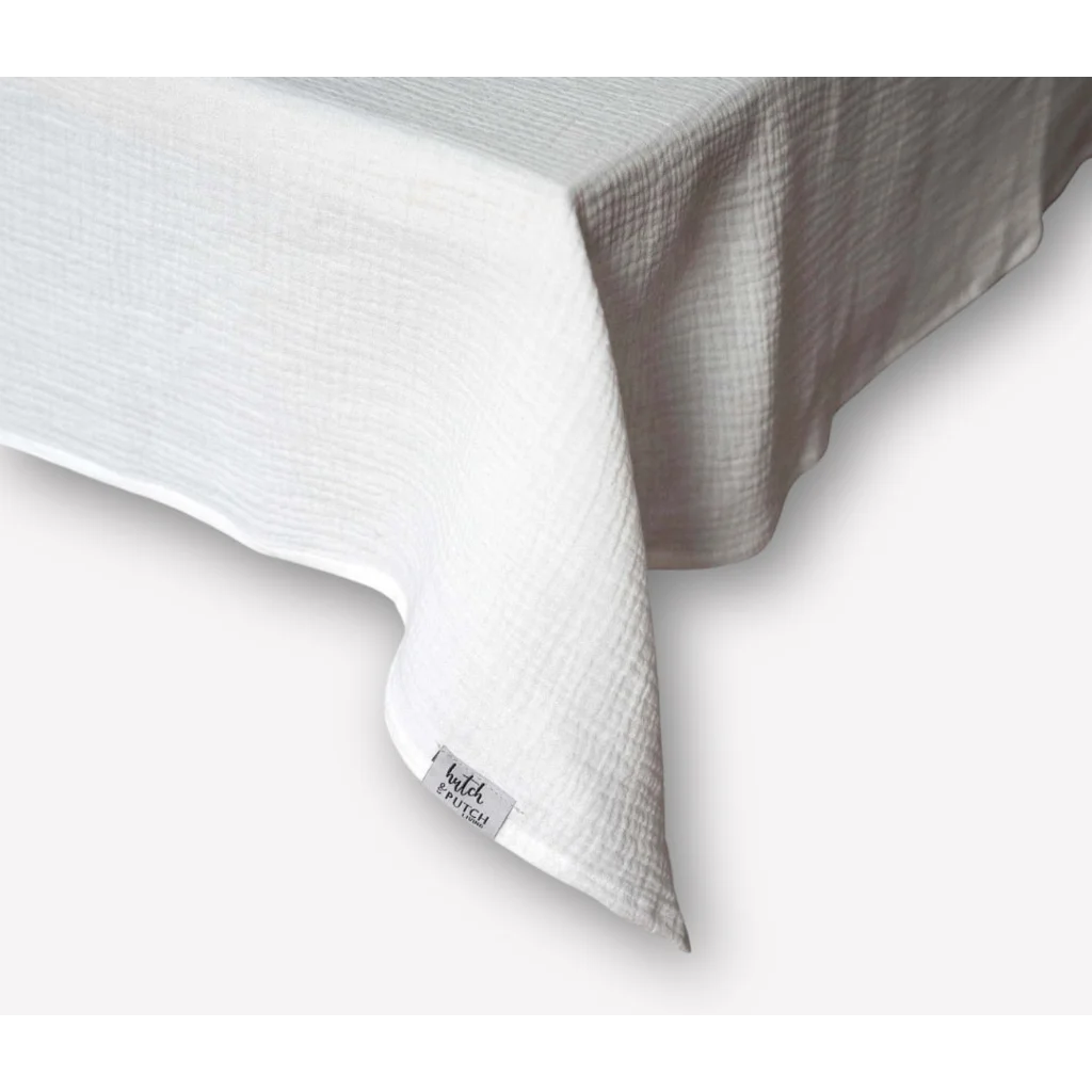 Musselin Tischdecke in Weiß von hutch&putch Größe 135x135 cm