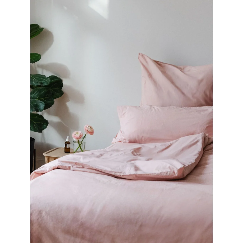 Perkal Bettwäsche Bettbezug in Altrosa Rosa von erlich textil Größe 135x200 cm