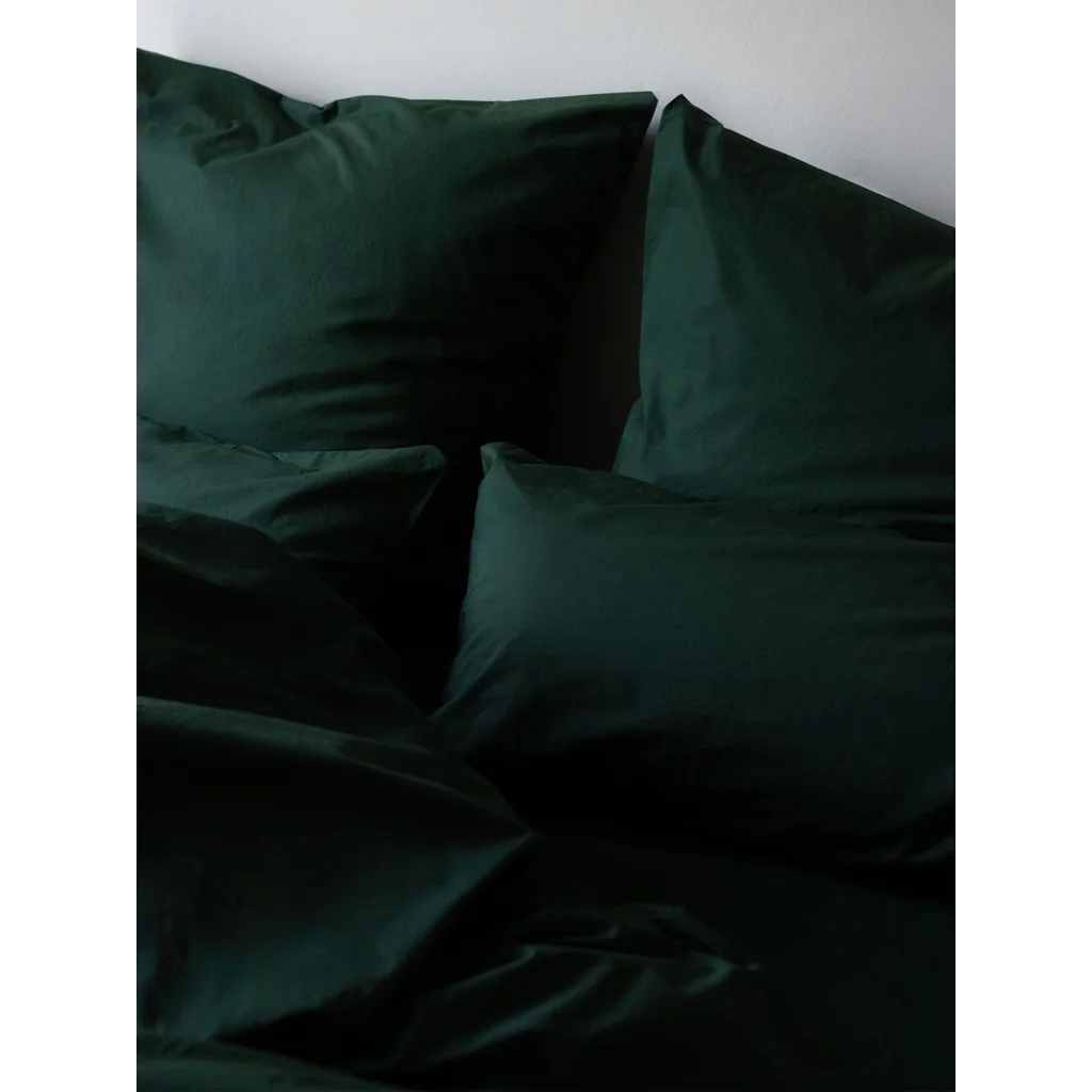Perkal Bettwäsche Garnitur 3-teilig in Waldgrün Grün von erlich textil Größe 200x200 + 2x 40x80 cm