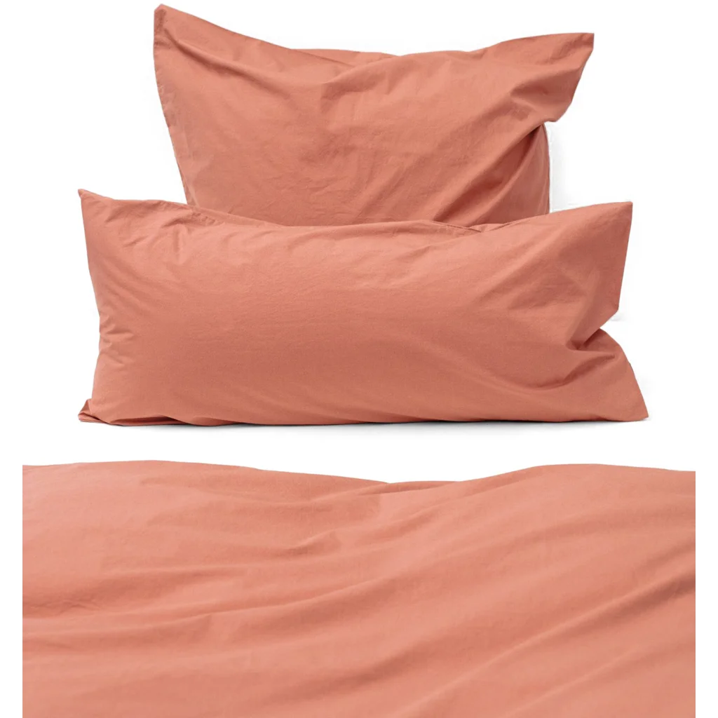 Perkal Bettwäsche Kissenbezug in Terra Orange von erlich textil Größe 65x100 cm