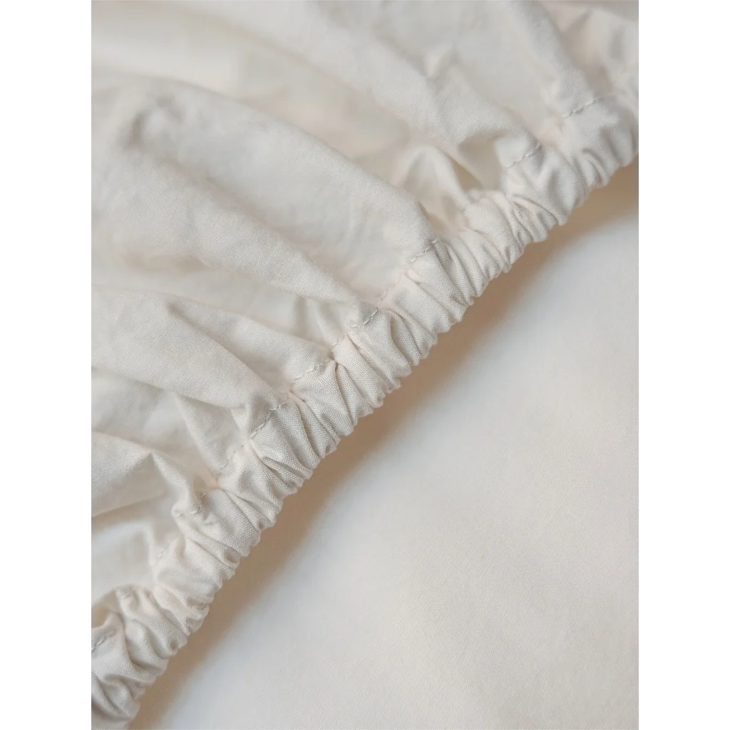 Perkal Spannbettlaken für Boxspringbetten in Standardgröße - Doppelbett in Creme von erlich textil Größe 180x200 cm