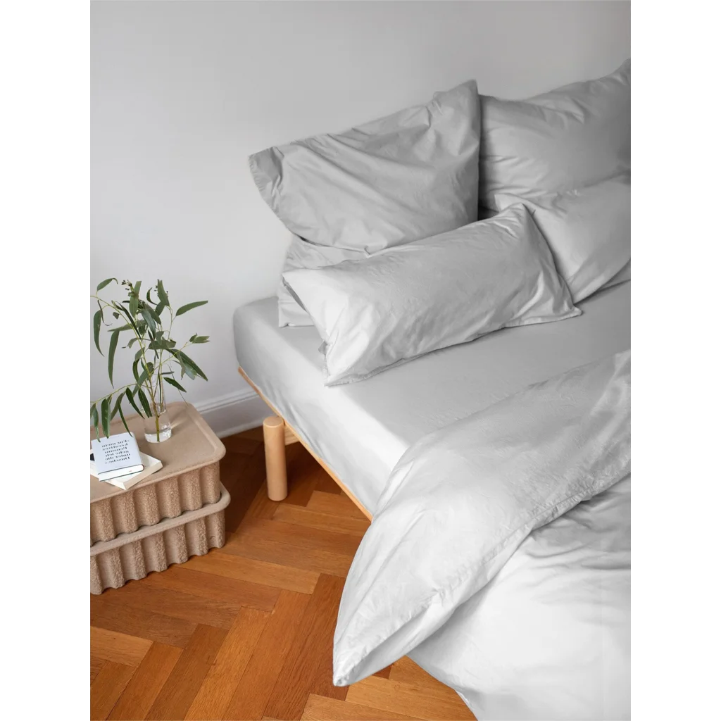 Perkal Spannbettlaken für Boxspringbetten in Übergröße in Hellgrau Grau von erlich textil Größe 160x200 cm