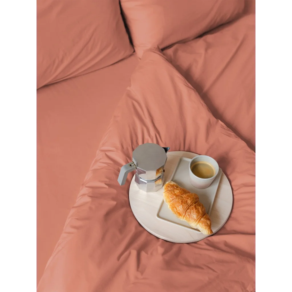 Perkal Spannbettlaken für Boxspringbetten in Übergröße in Terra Orange von erlich textil Größe 160x200 cm