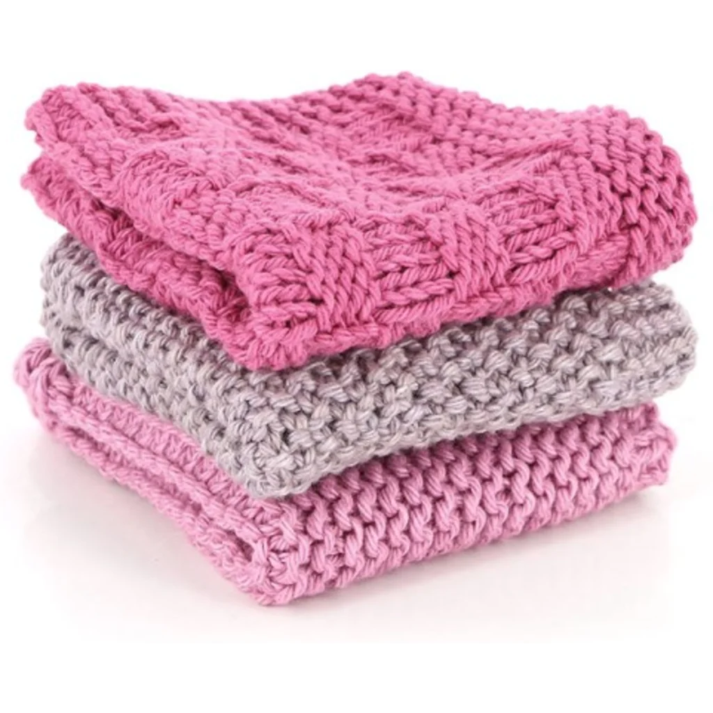 Spüllappen 3er-Set in Pink+Flieder+Rosa Pink+Lila+Rosa von GLOBO Größe 20x20 cm