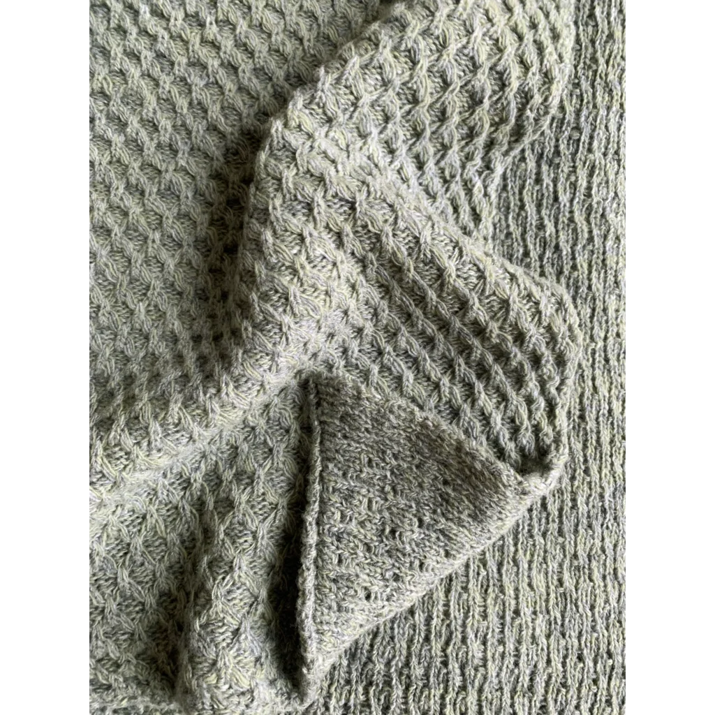 Strick Decke mit Waben-Struktur in Khaki Grün von Eagle Products Größe 150x210 cm