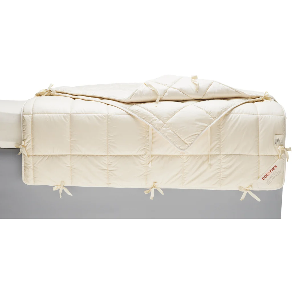 Bio Bettdecke 4-Jahreszeiten mit Füllung Baumwolle in Creme von Cotonea Größe 135x200 cm
