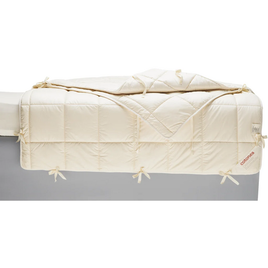 Bio Bettdecke 4-Jahreszeiten mit Füllung Baumwolle in Creme von Cotonea Größe 155x220 cm