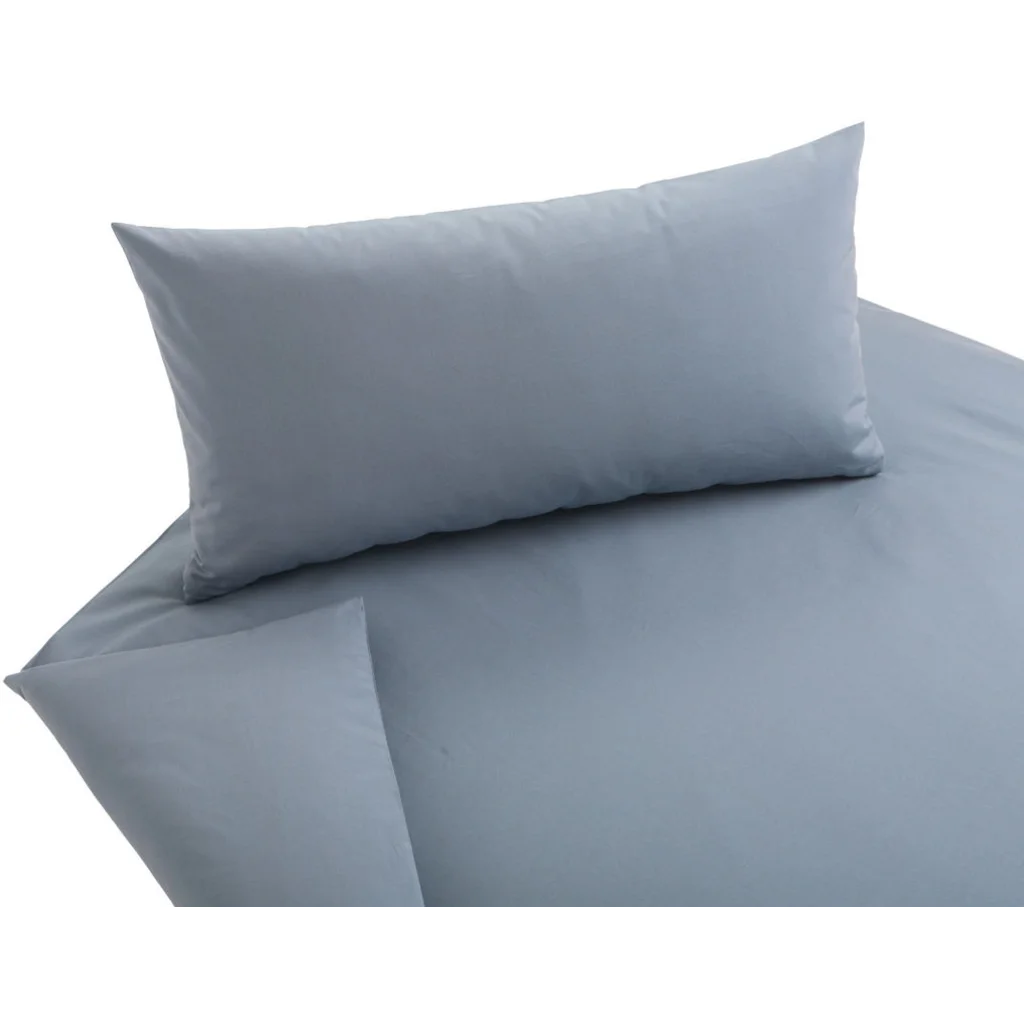 Bio Chambray Bettwäsche Nuance Kissenbezug in Saphir Blau von Cotonea Größe 80x80 cm