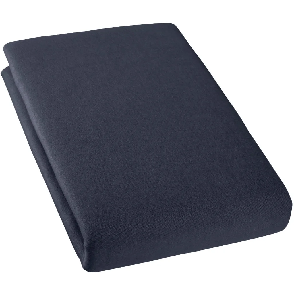 Bio Double-Jersey Spannbettlaken für Matratzen in Standardgröße - Einzelbett in Azurblau Blau von Cotonea Größe 90-100 x 190-200 cm