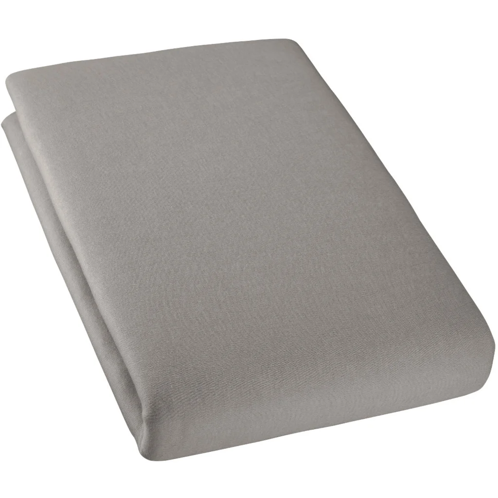 Bio Double-Jersey Spannbettlaken für Matratzen in Übergröße in Auster Braun von Cotonea Größe 140-160 x 200 cm