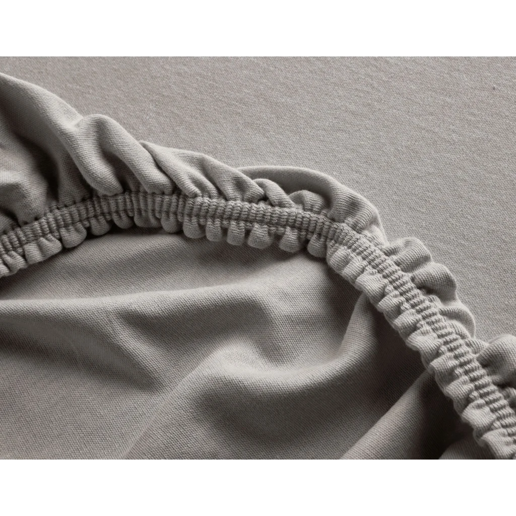 Bio Double-Jersey Spannbettlaken für Matratzen in Übergröße in Auster Braun von Cotonea Größe 140-160 x 200 cm