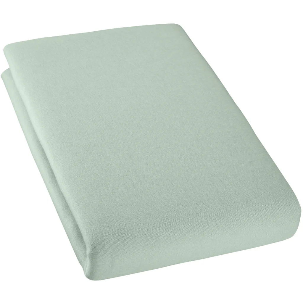 Bio Double-Jersey Spannbettlaken für Matratzen in Übergröße in Celadon Grün von Cotonea Größe 140-160 x 200 cm