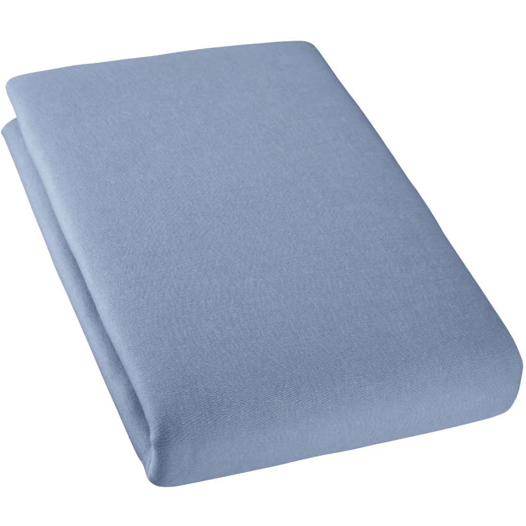 Bio Double-Jersey Spannbettlaken für Matratzen in Übergröße in Wasser Blau von Cotonea Größe 140-160 x 200 cm