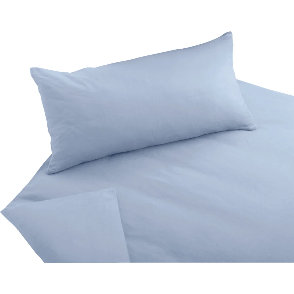 Bio Edel-Biber Bettwäsche Classic Garnitur in Perlblau Blau von Cotonea Größe 155x220 + 80x80 cm