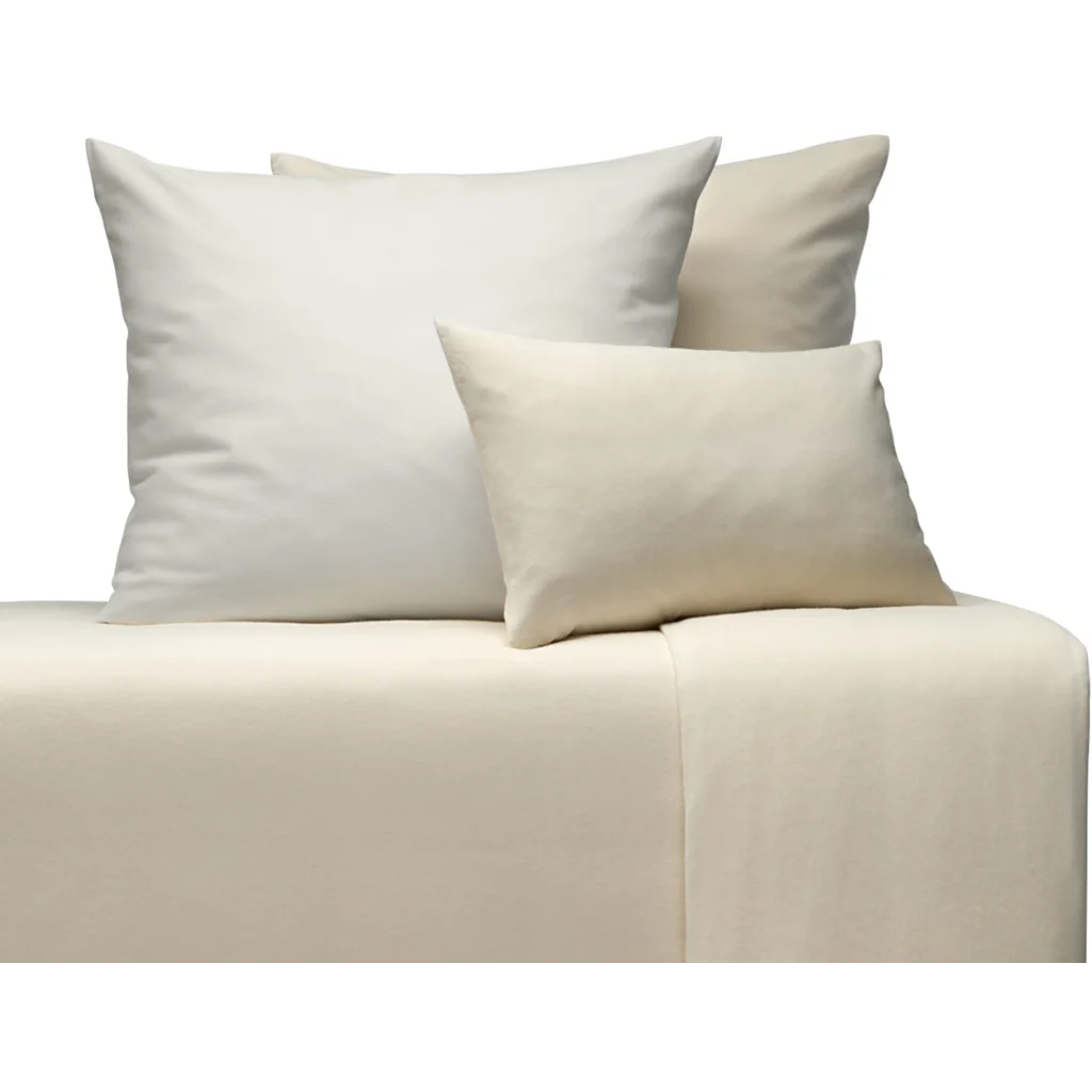 Bio Edel-Biber Kinder-Bettwäsche Classic Garnitur in Creme von Cotonea Größe 135x200 + 80x80 cm