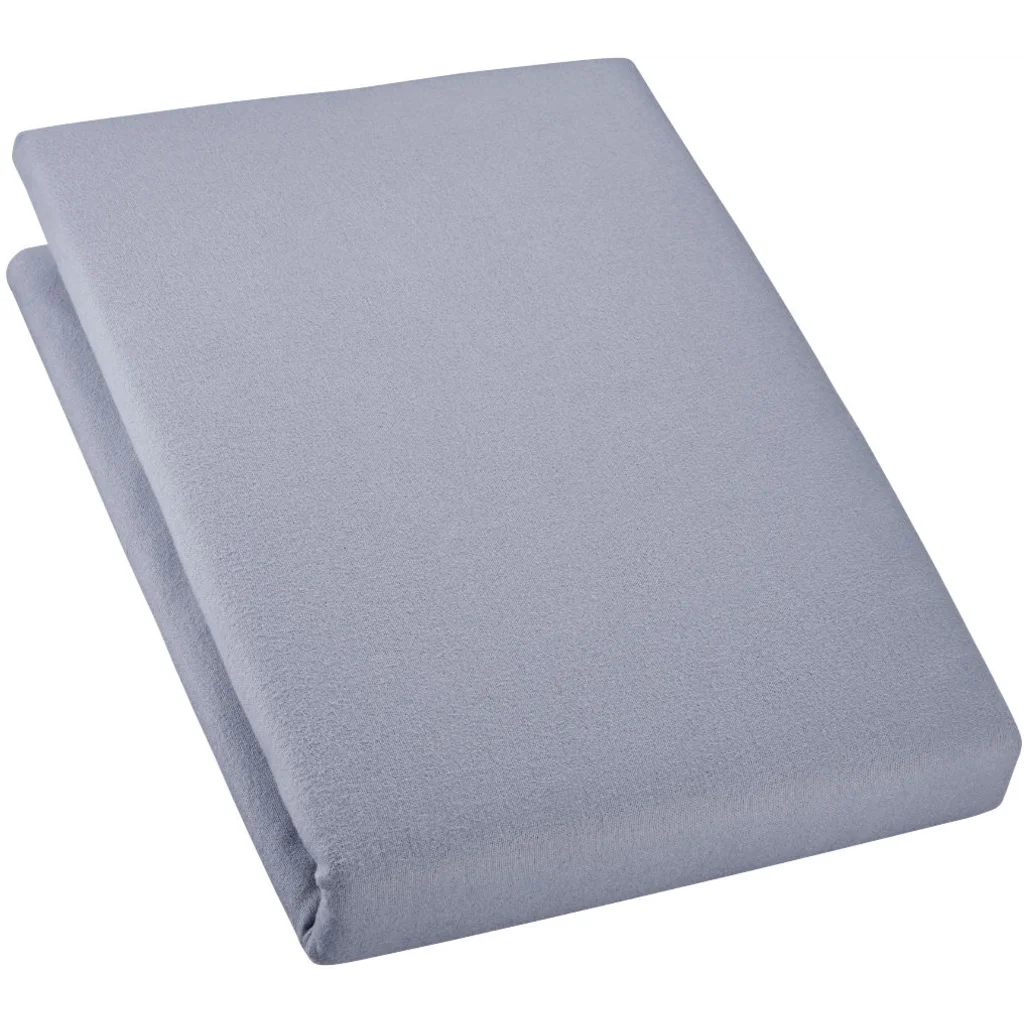 Bio Edel-Biber Kinder-Spannbettlaken in Silber Grau von Cotonea Größe 70x140 cm