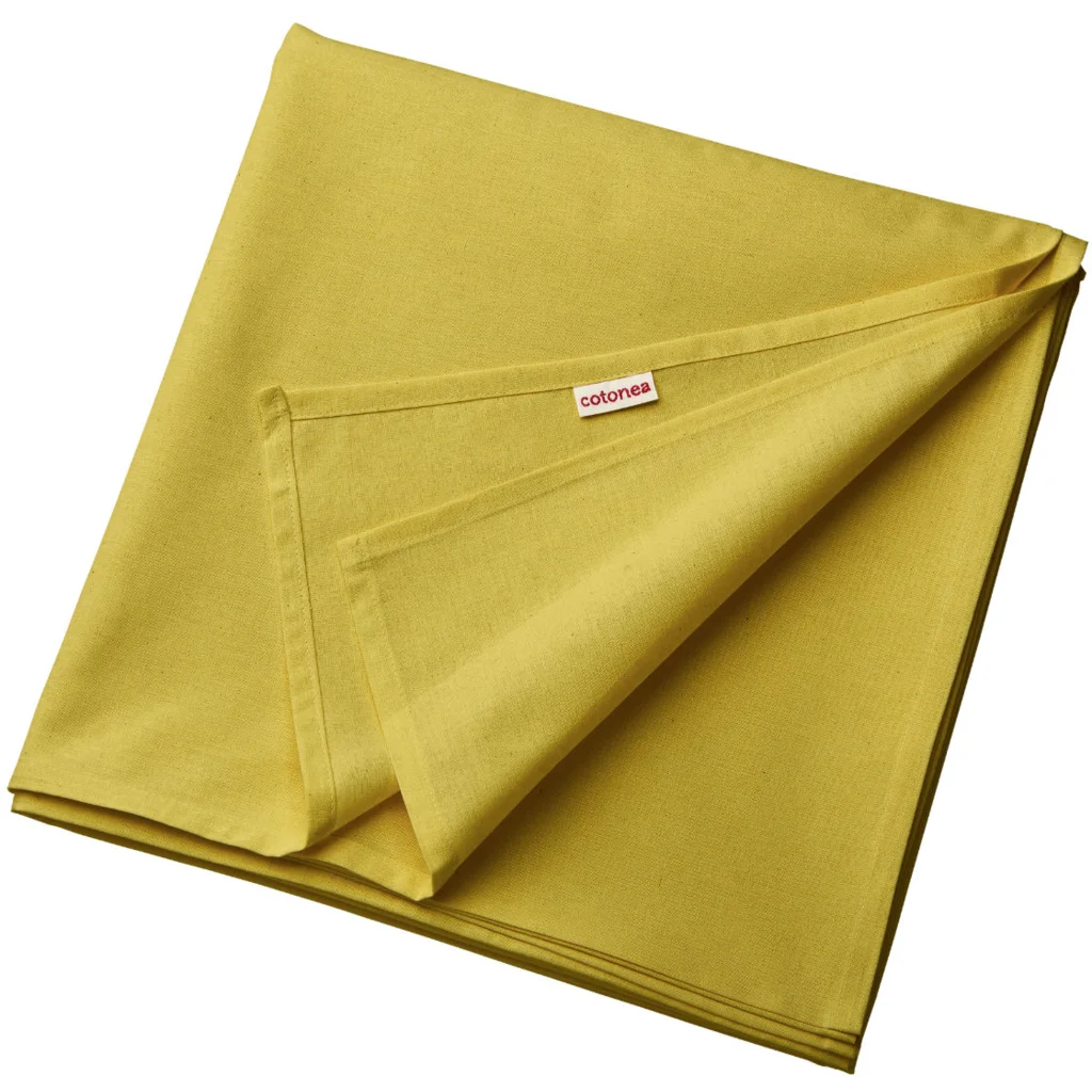 Bio Edel-Linon Bettlaken in Curry Gelb von Cotonea Größe 264x254 cm