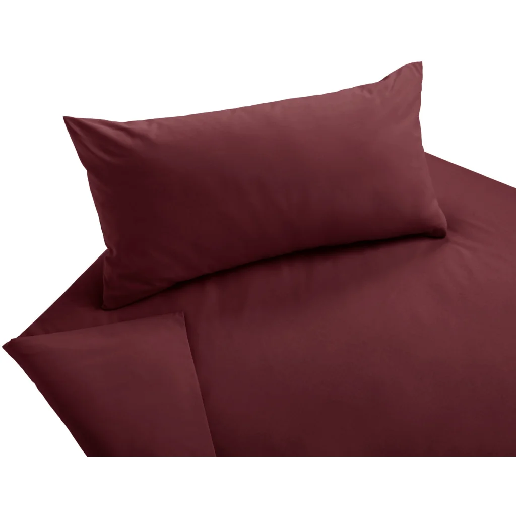 Bio Edel-Linon Bettwäsche Garnitur in Granat Rot von Cotonea Größe 155x220 + 40x80 cm
