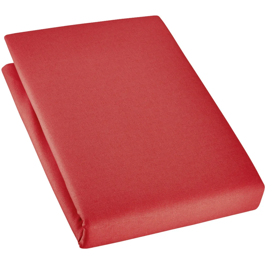 Bio Edel-Linon Spannbettlaken für Kinder-Matratzen in Koralle Rot von Cotonea Größe 70x140 cm