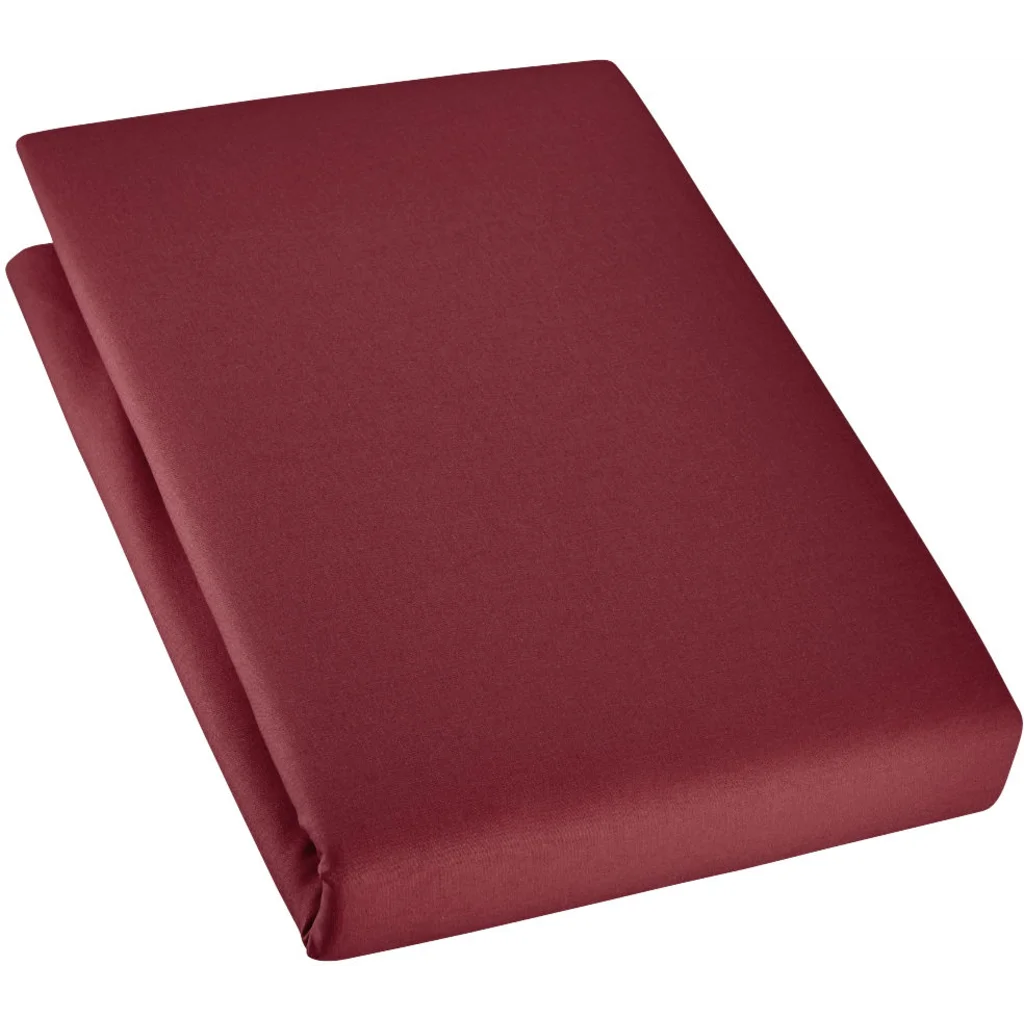 Bio Edel-Linon Spannbettlaken für Matratzen in Standardgröße - Einzelbett in Granat Rot von Cotonea Größe 100x200 cm