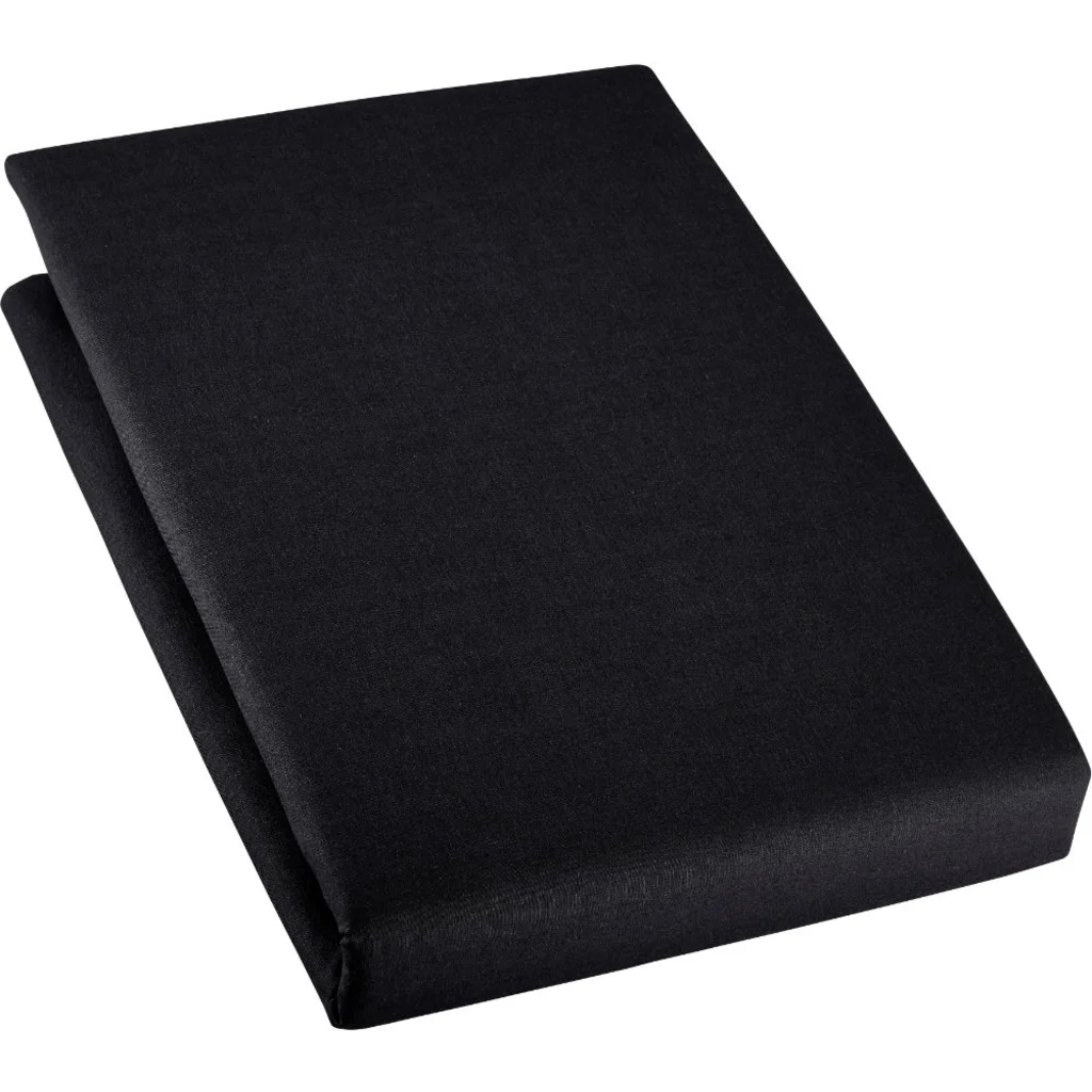Bio Edel-Linon Spannbettlaken für Matratzen in Standardgröße - Einzelbett in Schwarz von Cotonea Größe 100x200 cm