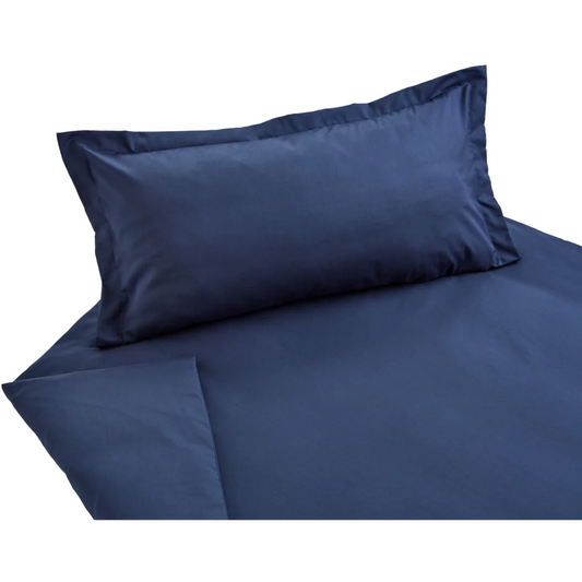 Bio Feinsatin Bettwäsche mit Stehsaum Premium Garnitur in Azurblau Blau von Cotonea Größe 135x200 + 80x80 cm
