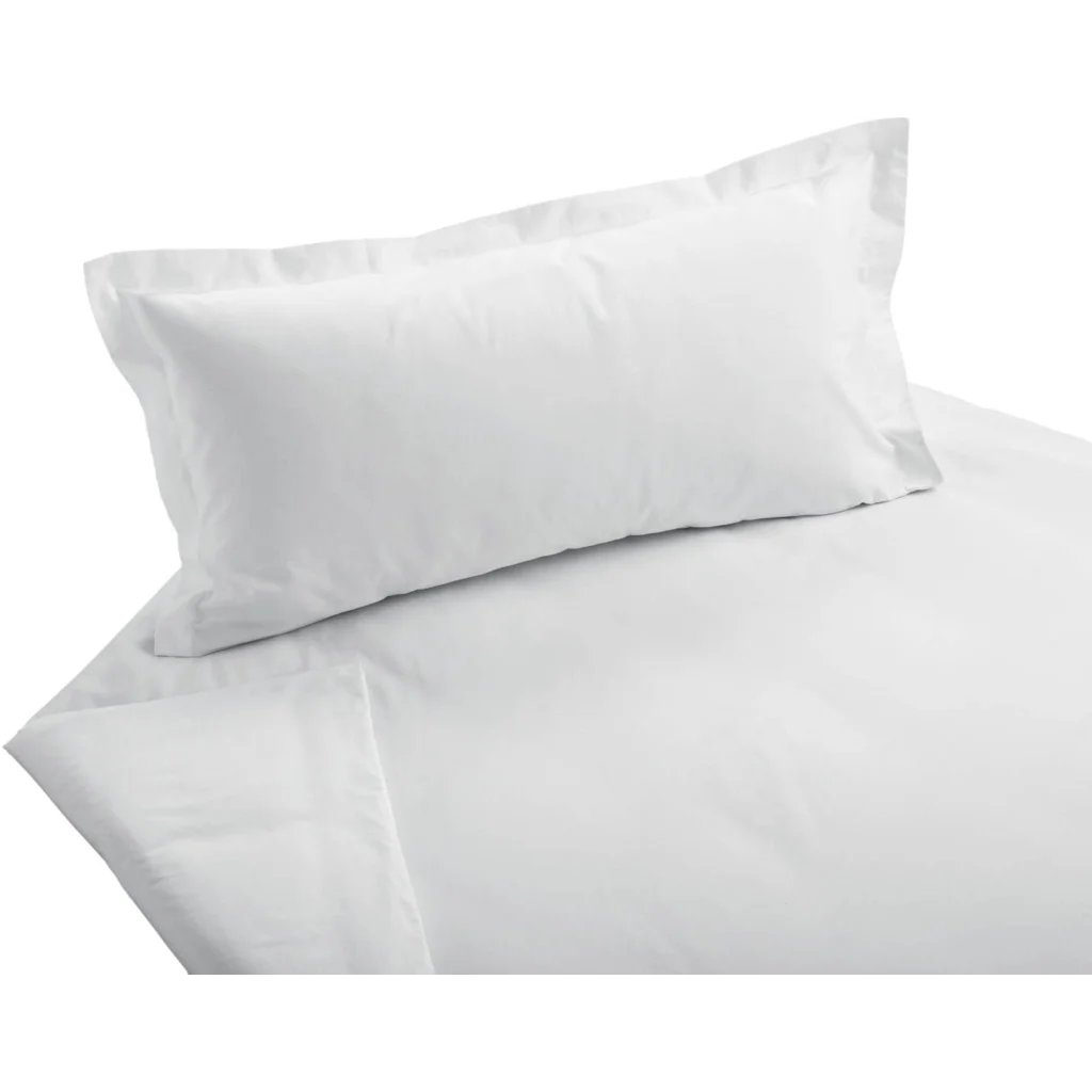 Bio Feinsatin Bettwäsche mit Stehsaum Premium Garnitur in Weiß von Cotonea Größe 155x220 + 40x80 cm