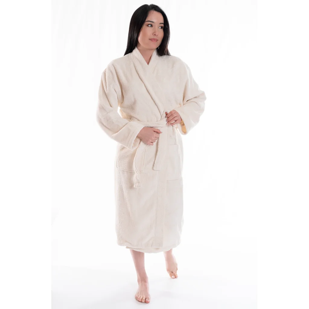 Bio Frottier Bademantel in Creme von Ege Organics Größe L+XL