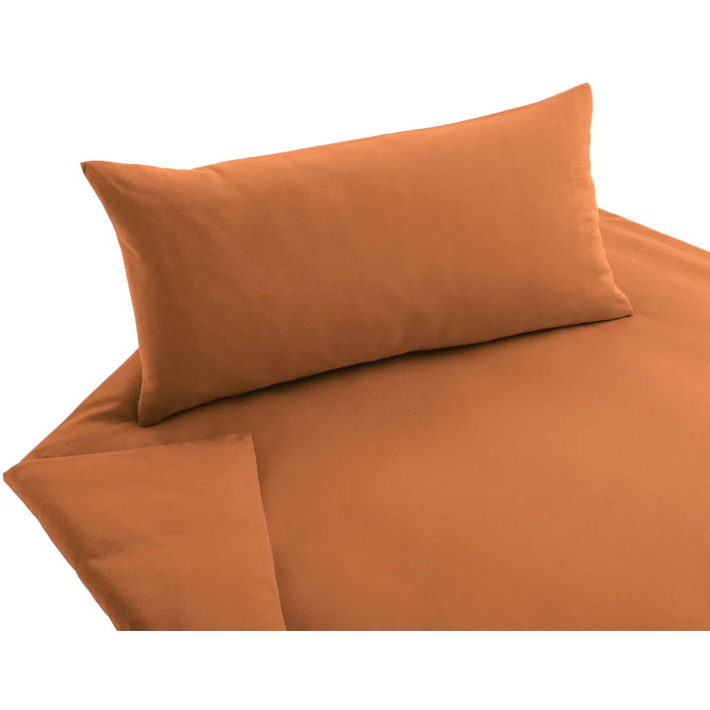 Bio Jersey Bettwäsche Garnitur in Orange von Cotonea Größe 155x220 + 80x80 cm