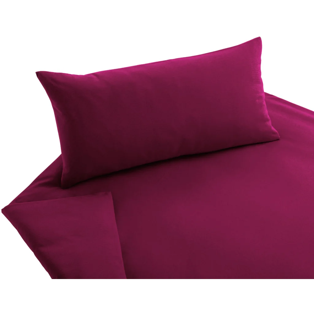 Bio Jersey Bettwäsche Garnitur in Sangria Rot von Cotonea Größe 155x220 + 40x80 cm