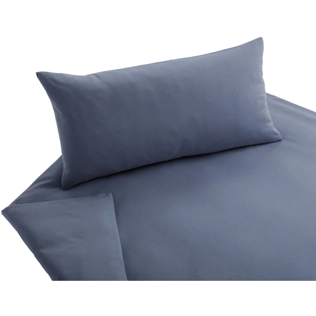 Bio Jersey Bettwäsche Garnitur in Steinblau Blau von Cotonea Größe 135x200 + 80x80 cm