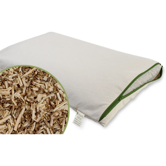Bio Kissen mit Füllung Dinkelspelzen & Zirbenholz in Creme von mudis Größe 25x50 cm