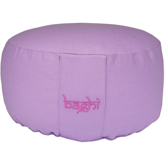 Bio Meditationskissen+Yogakissen rund in Lavendel Lila von BAGHI Größe Ø 30 cm Höhe 15 cm