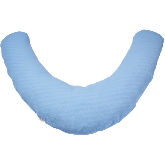 Bio Musselin Baby-Stillkissen Ersatzbezug in Lichtblau Blau von Cotonea Größe 36x180 cm