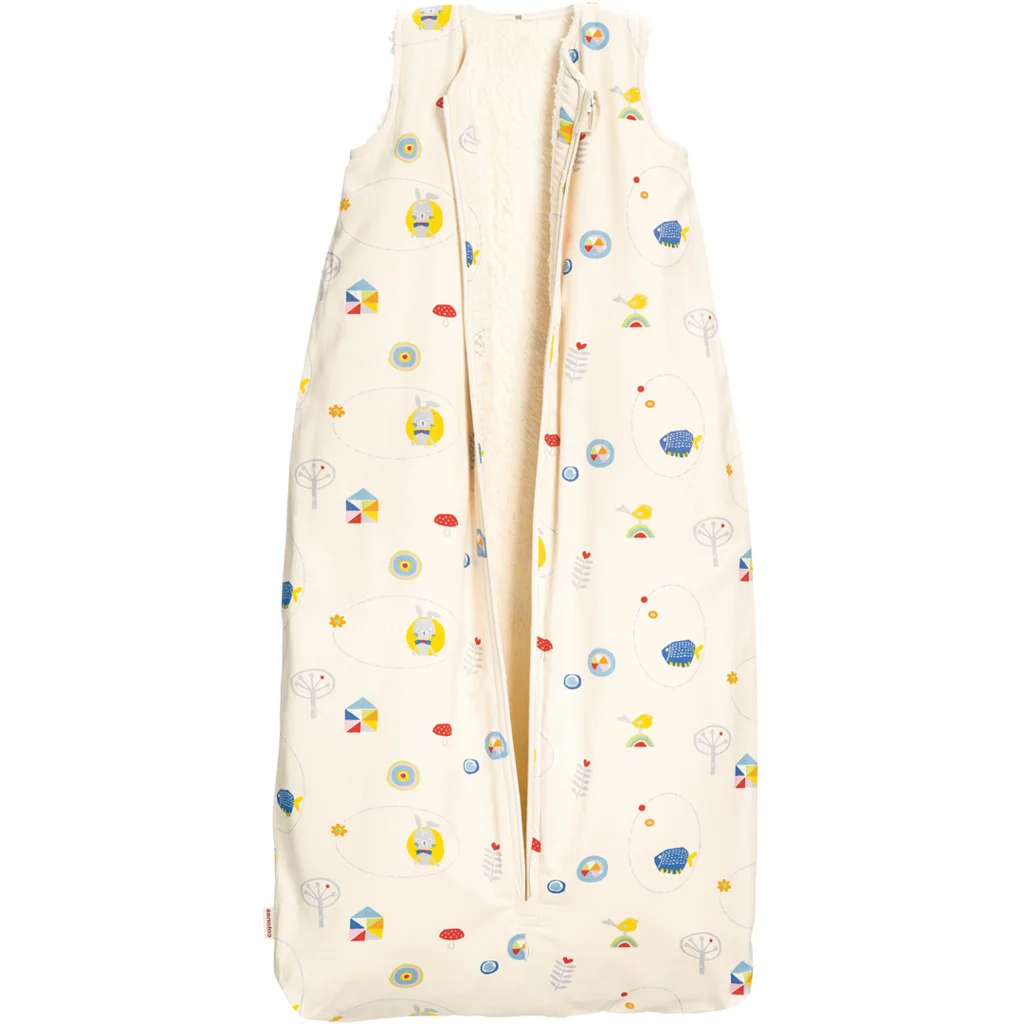 Bio Satin Baby-Schlafsack Hase mit Teddyplüschfutter in Muster Hase von Cotonea Größe 130 (ca. 140 cm)