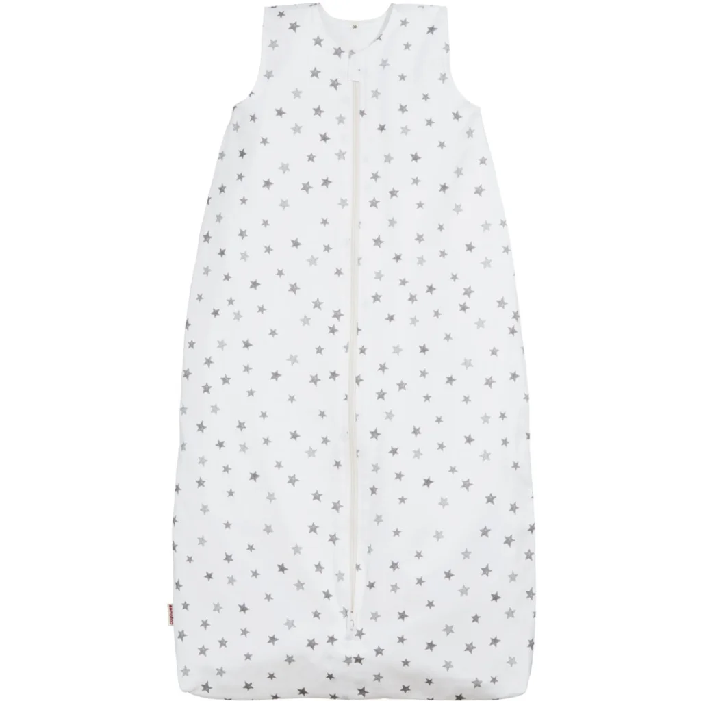 Bio Satin Baby-Schlafsack Sterne mit Flanellfutter in Muster Sterne von Cotonea Größe 70 (ca. 76 cm)