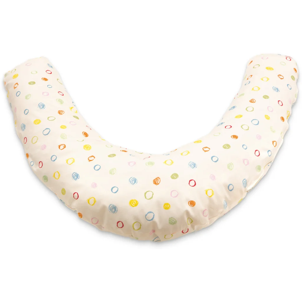 Bio Satin Baby-Stillkissen Ersatzbezug Kritzelkreise in Muster Kritzelkreise von Cotonea Größe 36x180 cm