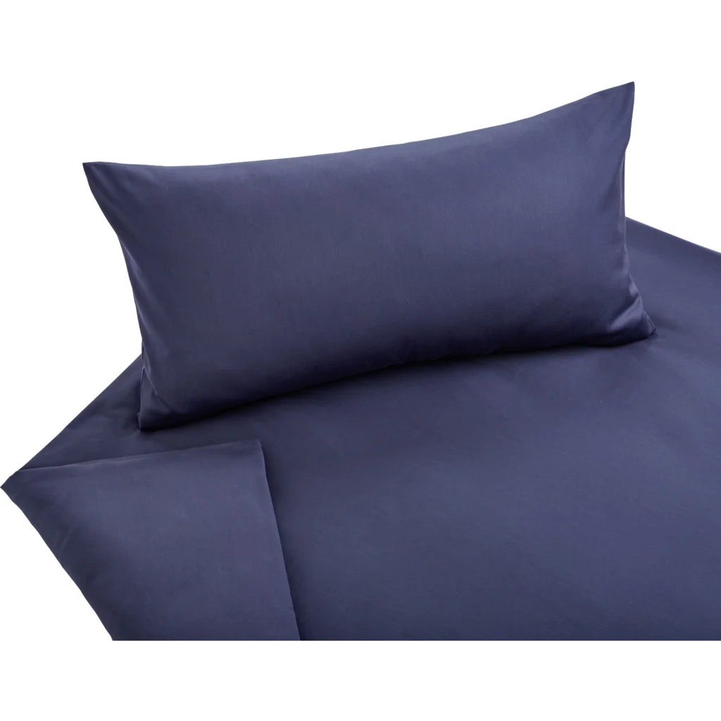 Bio Satin Bettwäsche Classic Garnitur in Azurblau Blau von Cotonea Größe 135x200 + 40x80 cm